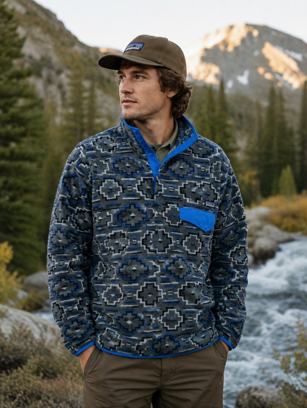 PATAGONIA Synchilla Yanaba Forge Gray Snap T Fleece Pullover Aztec Southwestern